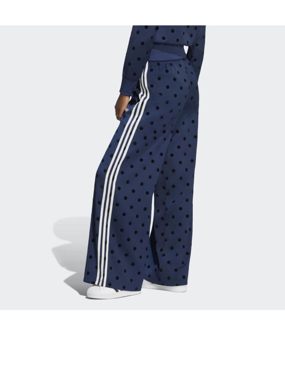 NWT ADIDAS Navy Polka Dot Track Jacket & Wide Leg Pants - Picture 10 of 11